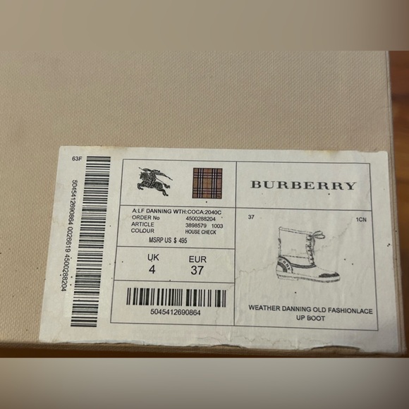 EUC Burberry Danning weather rain/snow boots signature pattern UK 4 EUR 37 - Picture 13 of 15